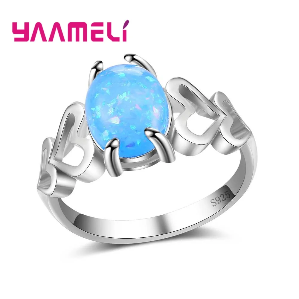 Pink/Biue Stone Accessories For Ladies 925 Sterling Silver Finger Rings Wonderful Super Women Birthday Gift Wholesale | Украшения и