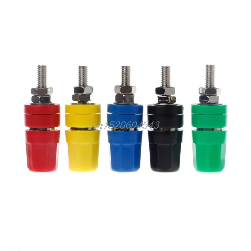 

5 Pcs M4x36 Copper Terminal 4mm Banana Plug Jack Socket 20A Binding Post Connector R24 Drop Ship