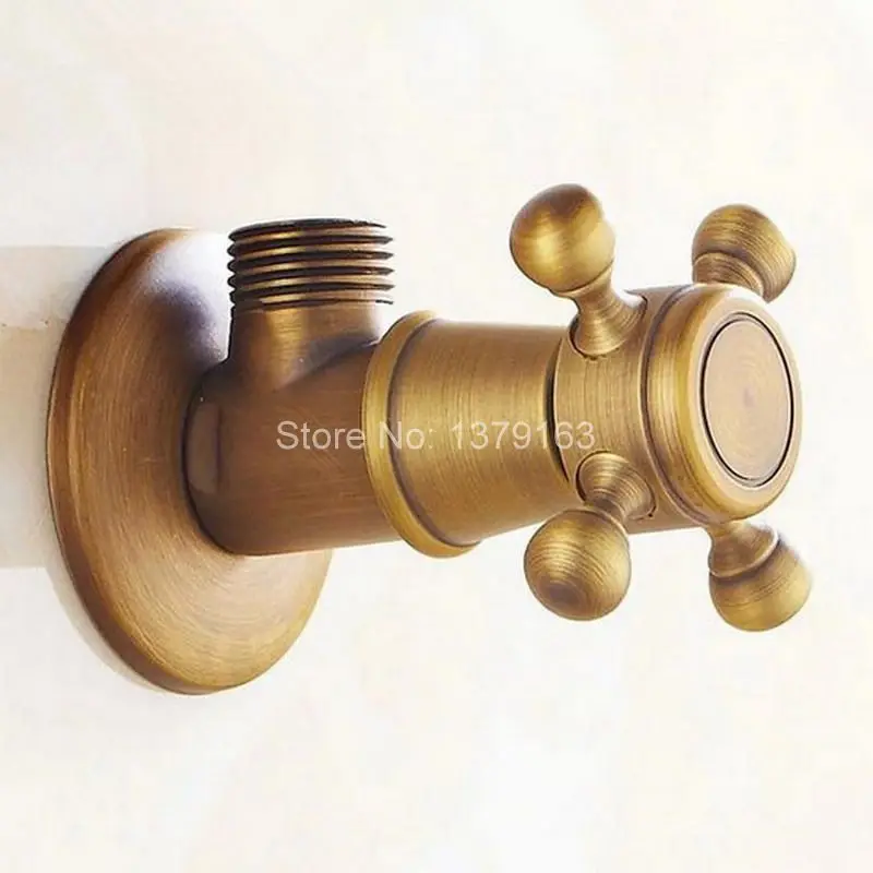 1pcs Antique Brass Bathroom Faucet Angle Stop Valve 1/2" Male Bathroom