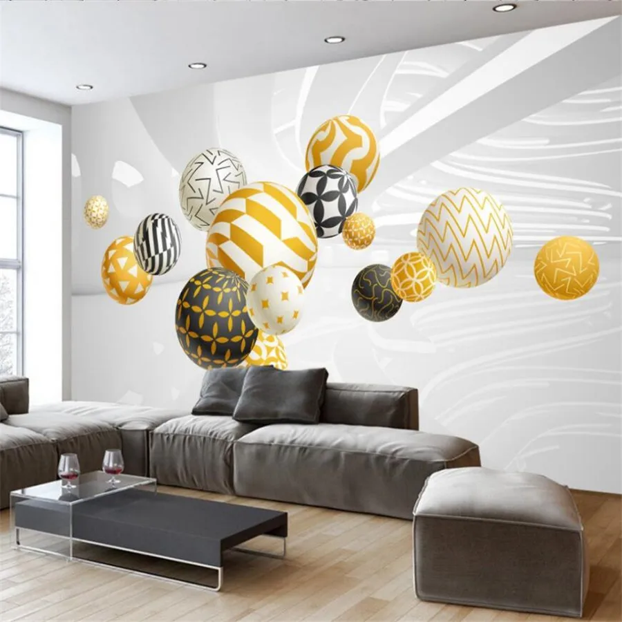 

wellyu Custom wallpaper modern minimalist 3d sphere spherical space murals TV background wall living room bedroom 3d wallpaper