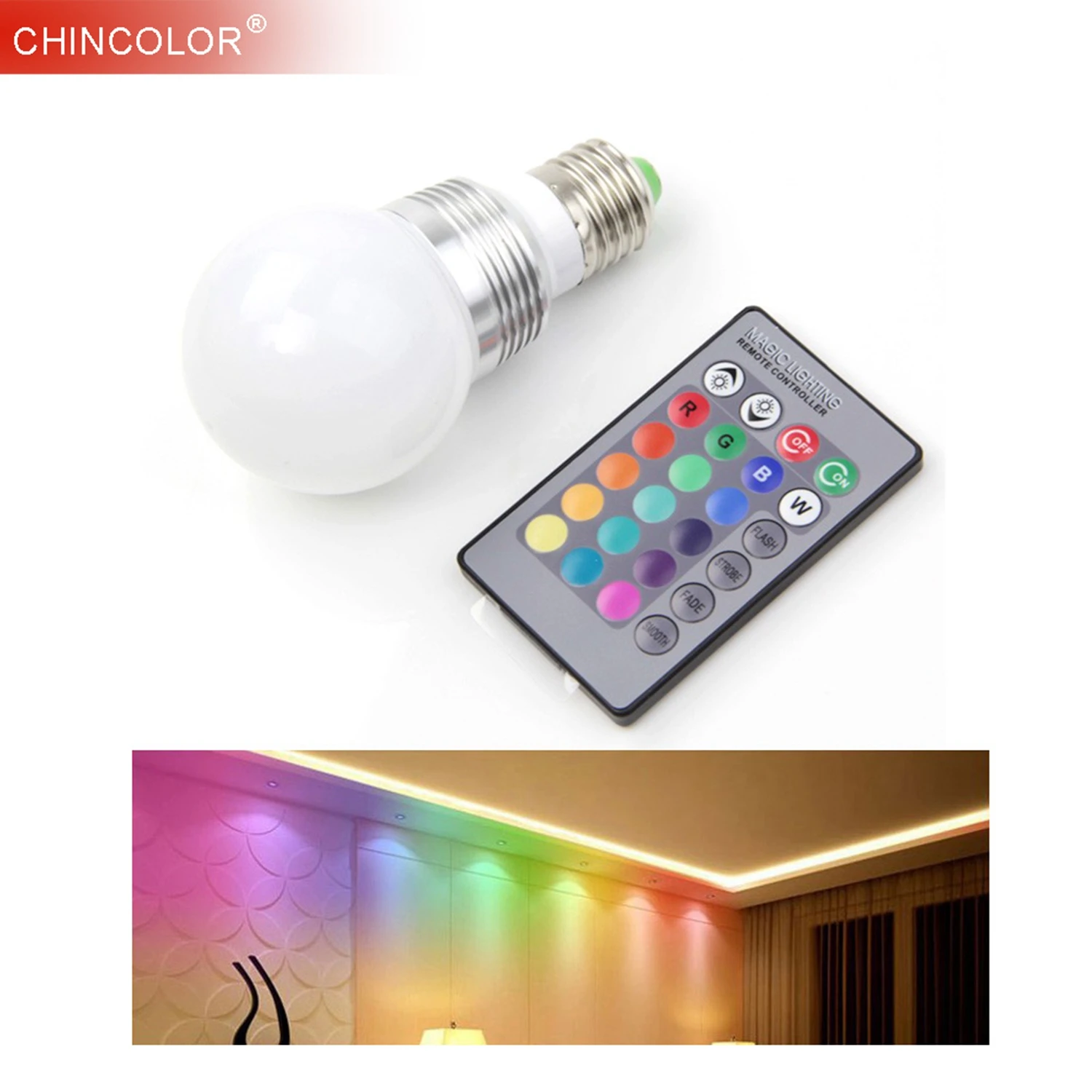 10W LED Bulb RGB Lamp with Remote Control 16 Color 9W AC110V 220V E27 E14 B22 multiple Colour Led Lighting Fast Ship JQ