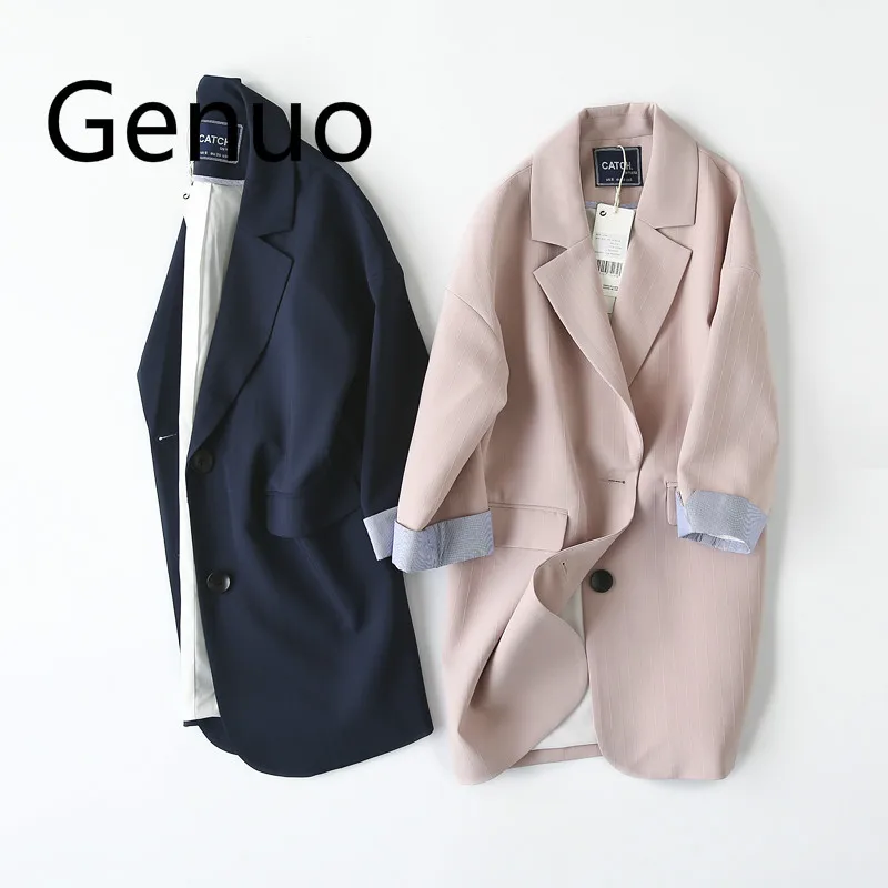 

Double Breasted Women Suit Jacket female Korean Medium Long female Coat blaser feminino Casual coat female Autumn blazers