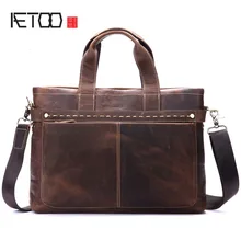 Мужская сумка из AETOO кожи,, модная сумка почтальона для отдыха, портфель на плечо, косая винтажная сумка frenzy