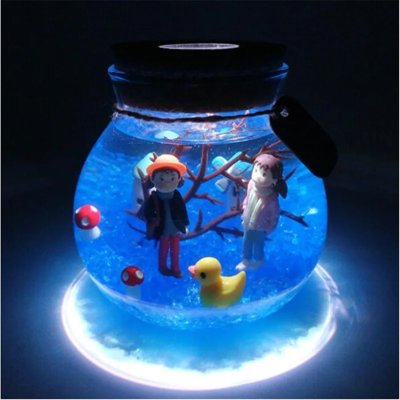 

Home Decoration Underwater World Bottle Lamp Totoro Turtle Coral Character Model DIY Ocean LED Light Friend Kids Novelty Gift
