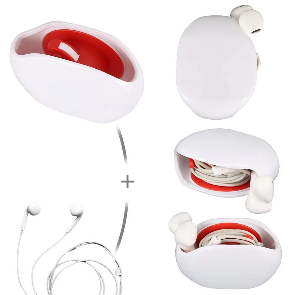 Portable Earbuds Cable Wrap Case Silicone Earphone Wire Organizer