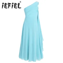 IEFiEL/Детское платье с цветочным узором для девочек детское шифоновое платье принцессы на одно плечо, стразы Бальные платья для свадебной вечеринки