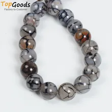 TopGoods натуральный черный венок Агат 20 мм большой размер Круглый свободный камень DIY ожерелье с подвесками браслет ювелирные изделия серьги аксессуар