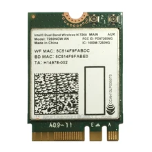 Двухдиапазонный 2,4G& 5 Ghz 7260NGW AN 7260AN 300 Мбит/с NGFF, Wi-Fi+ Bluetooth 4,0 Беспроводная карта для ноутбуков Dell Toshiba acer
