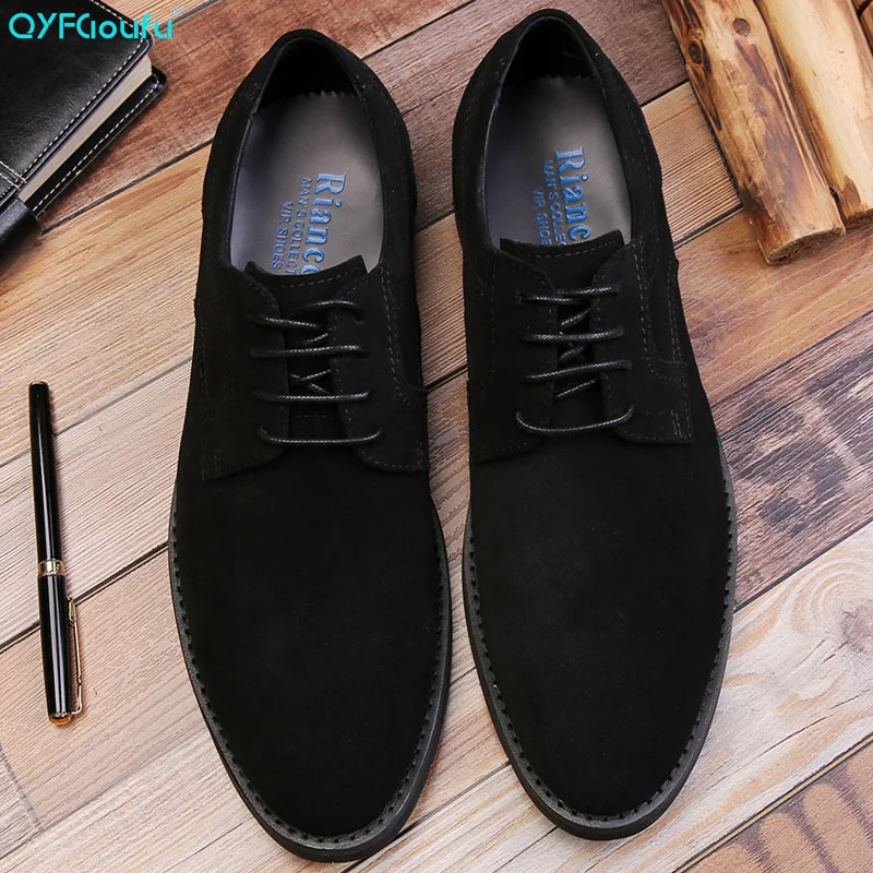 

Luxury Suede Mens Dress Shoes Fashion Luxury Designer Lace-up Genuine Leather Formal Shoes Men Business Office Shoes