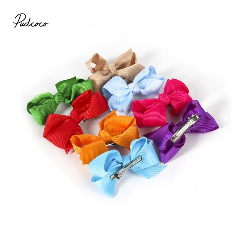 20Pcs Hair Bows Band Boutique Alligator Clip Grosgrain Ribbon For Girl Baby Kids