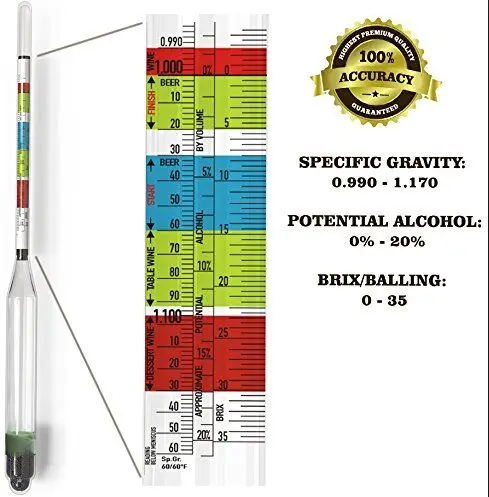 

New 3 Scale Hydrometer for Beer and Wine Home Brewing and Making Triple Scale hydrometer for beer and wine,home brewing