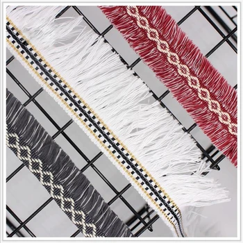 

2.5cm/3.2cm/4.8cm width Sewing Decoration Cotton Fringe Tassel Trim Thin Lace cord braided sequin rhinestone ribbon