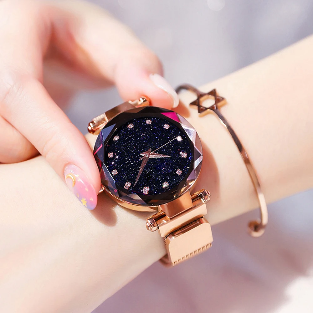 

Luxury Starry Sky Magnet Buckle Watches Womens Men Classic Bracelet Quartz Stainless Steel Wrist Watch Fashion Ladies Watches