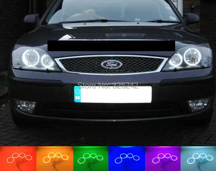 For FORD Mondeo MK3 2001 2003 2004 2005 2006 2007 Excellent Angel Eyes kit Multi-Color Ultrabright RGB LED Angel Eyes Halo Rings for lexus lx470 2003 2004 2005 2006 2007 excellent multi color ultra bright rgb led angel eyes kit halo rings