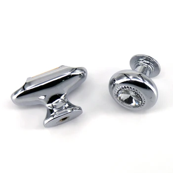 1PC Modern Fashion drawer knob silver kitchen cabinet handle knob diamond dresser cupboard knobs