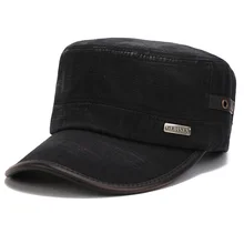 Новая мытая хлопковая тканевая Кепка армейские кепки Ретро состаренная Плоская верхняя шапка, сезон осень-зима теплая мужская повседневная Кепка s