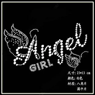 

2pcs/lot Angel hot fix motif iron on crystal transfers design hot fix rhinestone design stone fix rhinestones