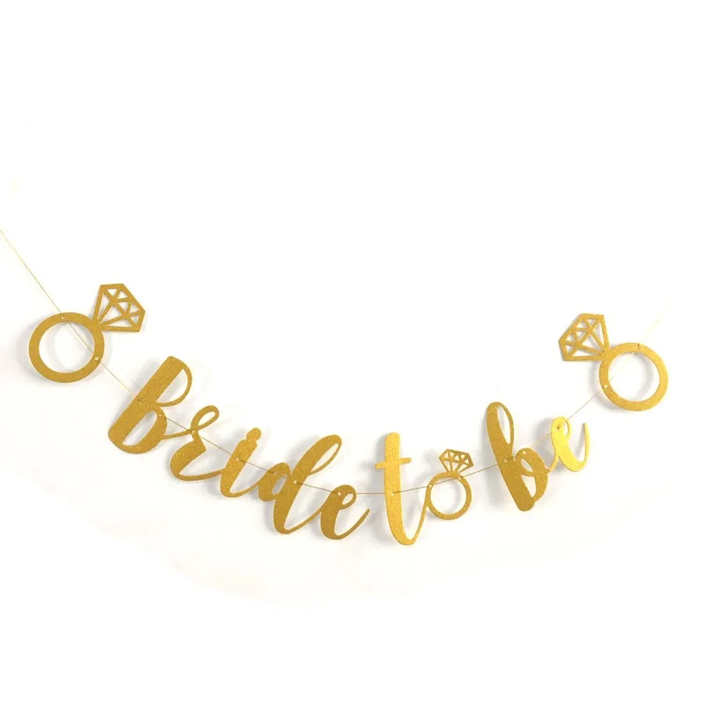 Блестящее бриллиантовое кольцо для невесты, баннеры для свадьбы, помолвки, девичника, вечерние украшения для свадебного душа