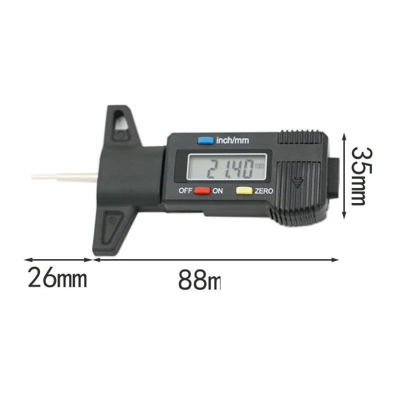 Цифровой автомобильный шиномонтажный измеритель глубины протектора, измеритель, инструмент, штангенциркуль, толщиномер, протекторные тормозные колодки, система мониторинга шин