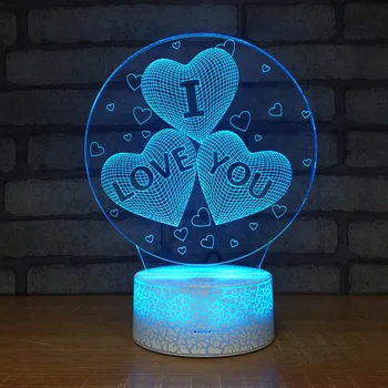 

New Love Night Lights Valentine's Day Gifts Bedside Lamps Creative Acrylic Bedroom Usb Led 3d Light Fixtures Kids Lamp