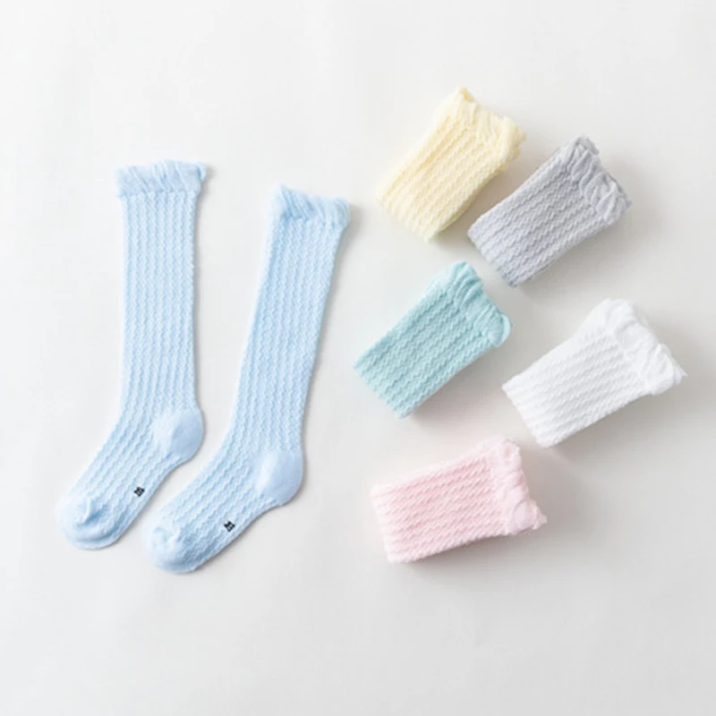 

1Pair Baby Girl Socks 0-36 months Toddler Baby Cotton Mesh Breathable Socks Newborn Infant knee high Baby Girls Socks