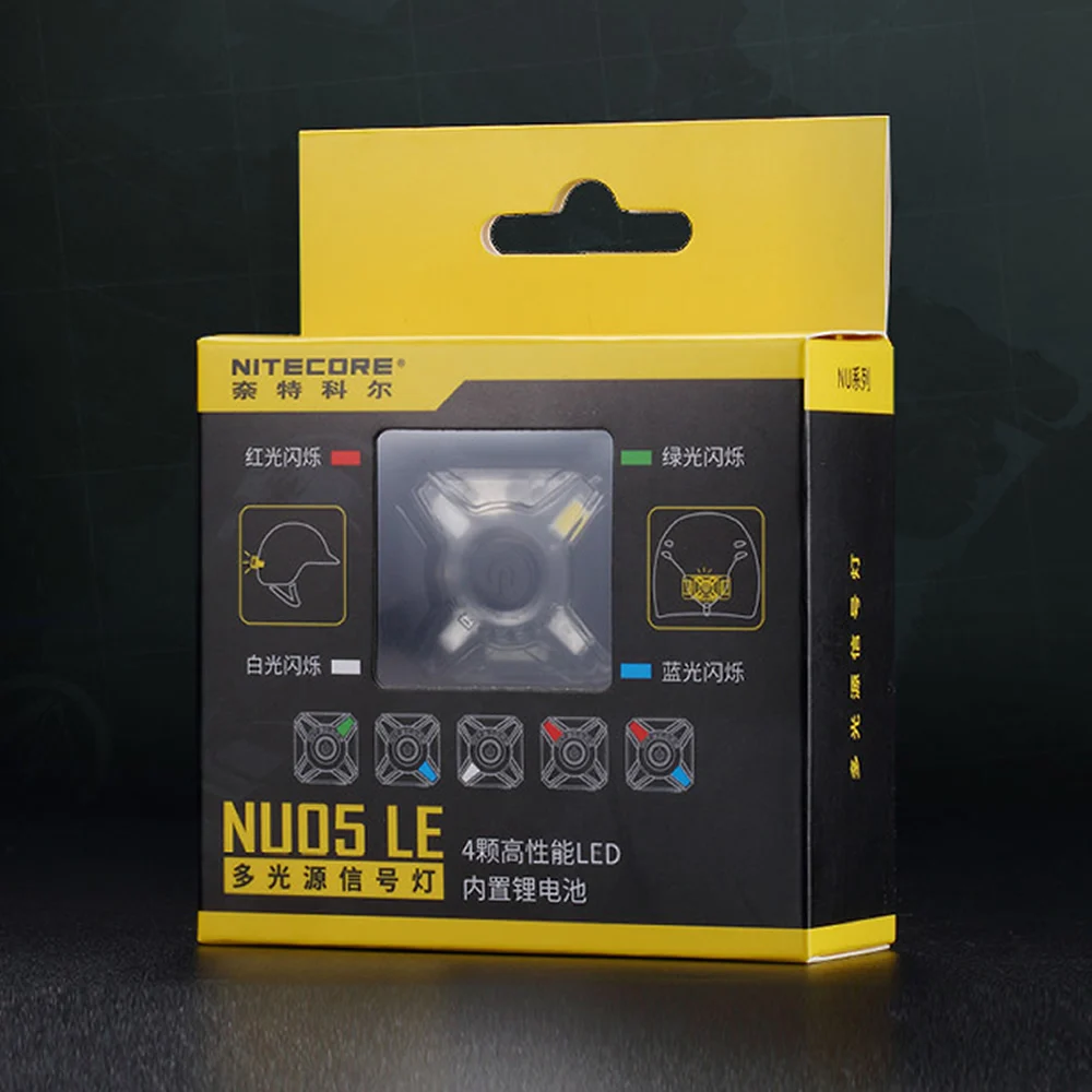 Nitecore NU05LE красного, синего, зеленого и белого 4xleds Встроенная литий-ионная Батарея USB Перезаряжаемые мини сигнальные фары открытый