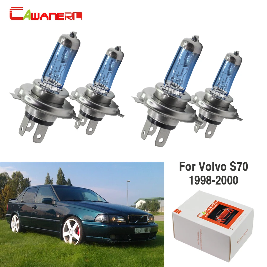 

Cawanerl For Volvo S70 Sedan 1998-2000 4 Pieces 100W H7 Car Styling Halogen Lamp Headlight Light High Low Beam 12V