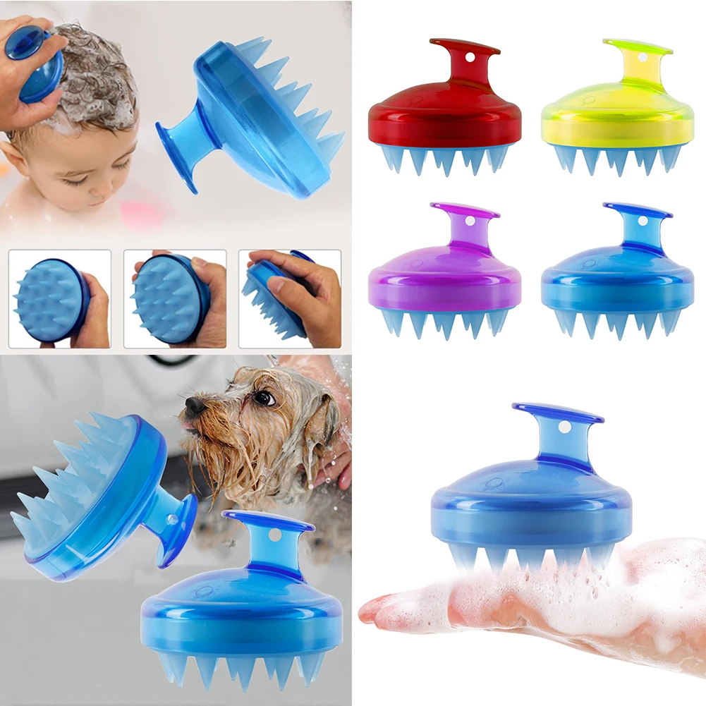 Pаспродажа Новый 1 шт. силиконовые спа шампунь волос кисточки головы средства ухода за кожей массаж для мытья волос гребень с широкими зубьями гребень ...