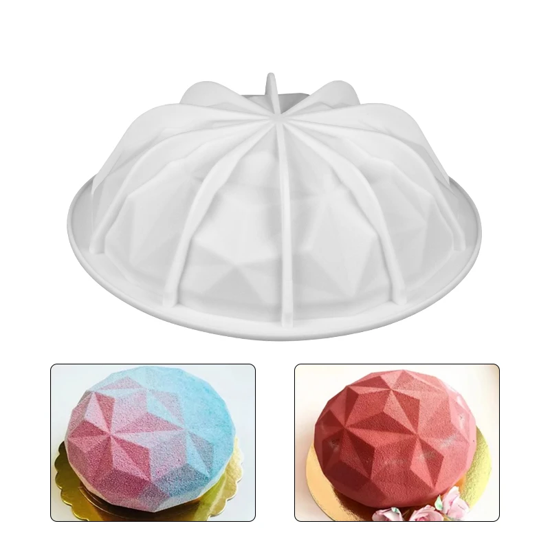 

Silicone Cake Mold 3D Diamond Shaped Mousse Fondant Dessert Molds Chiffon Chocolate Cakes Moulds for Baking Kitchen Tools