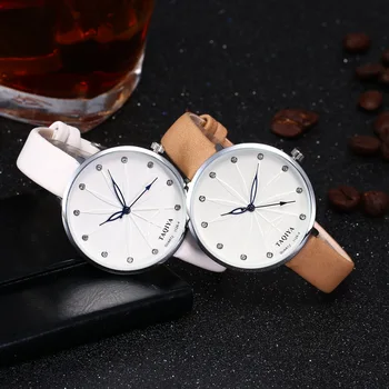 

Fashion thin dial with fine watch women quartz watch festival Memorial Day gift leather watches clock wristwatches reloj mujer