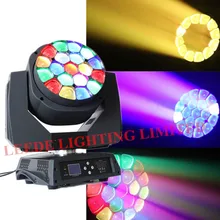 2 шт.+ 1 корпус flycase) 450 Вт светодиодный движущаяся головка мощный прожектор 19X15 Вт 4в1 DMX512 Каналы луч мыть эффект вечерние dj свет