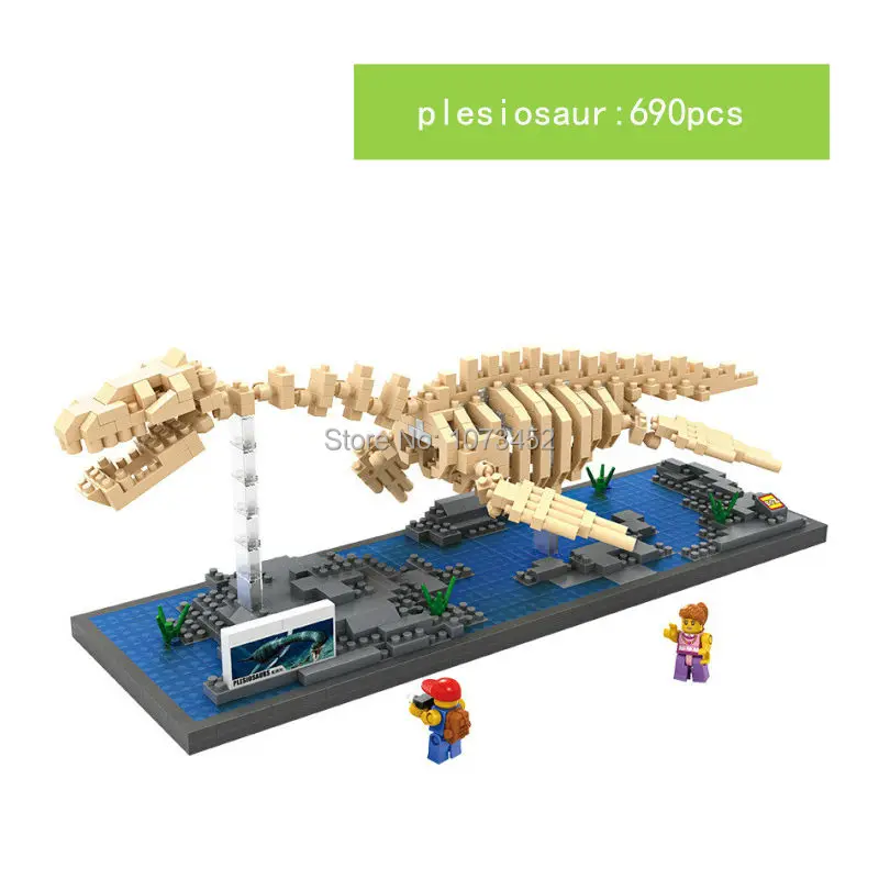 

Plesiosaur fossil model with figures loz diamond building blocks creator series  building bricks brinquedos toys for ages6+