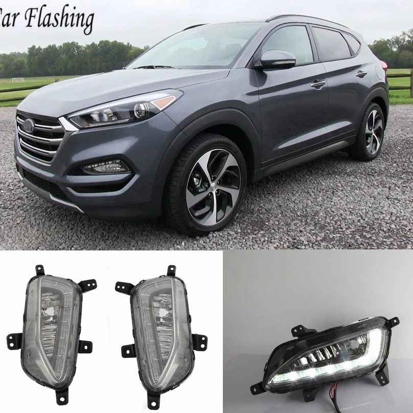 Автомобильная проблесковая 1 пара дневные ходовые огни для Hyundai Tucson 2015 2016 2017 2018
