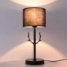 Современная настольная лампа в скандинавском стиле, Креативный светодиодный светильник с оленями для спальни, прикроватная лампа для кабинета, Настольный светильник для гостиной, ткань e27
