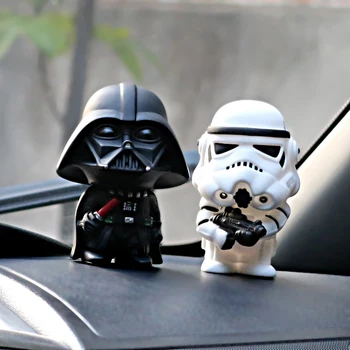 

Car Ornament Cute Action Figure Doll Automobiles Interior Black Darth Vader White Stormtroopers Model Decoration Gifts