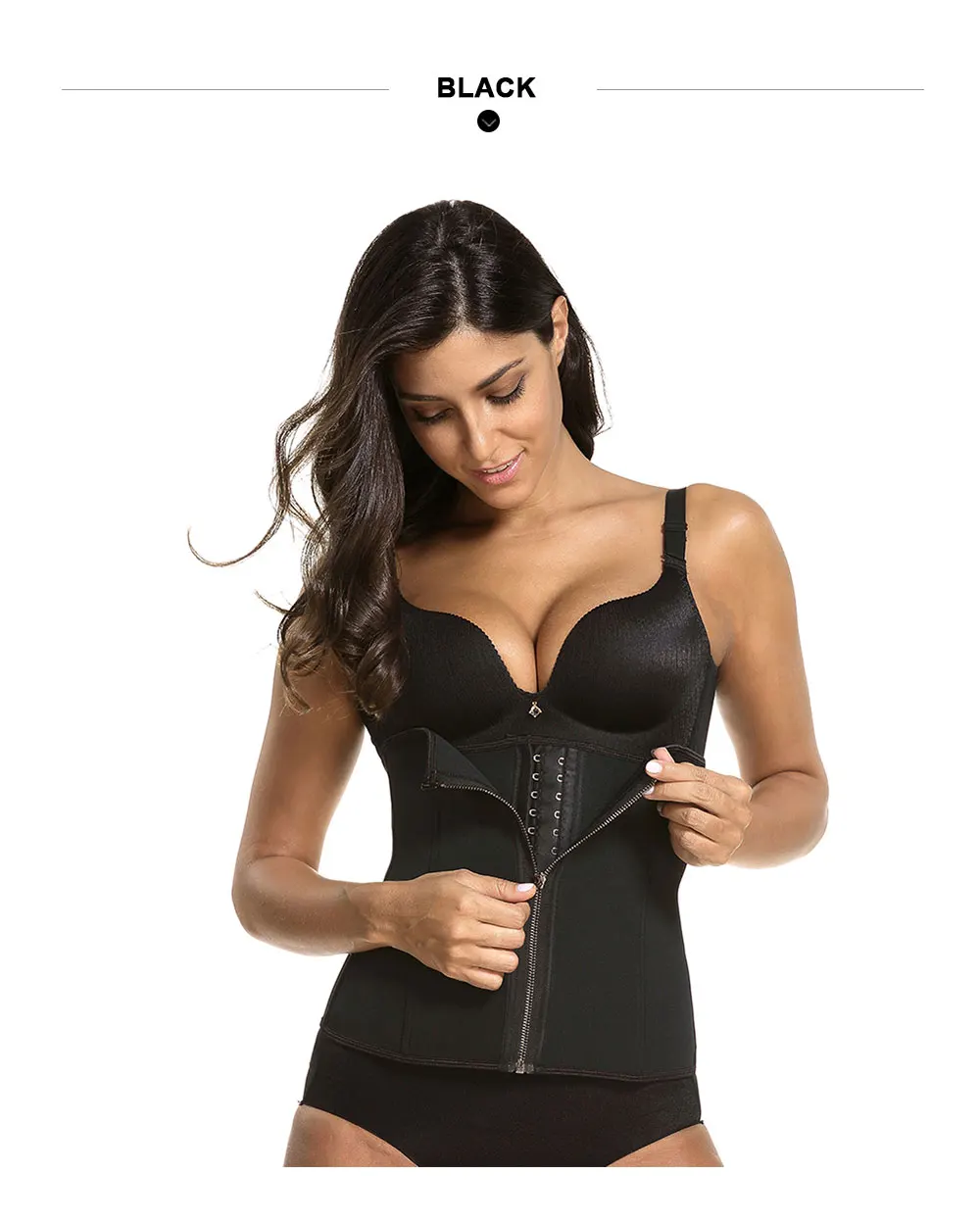 NB1455_01 Atbuty Neoprene Hot Waist Trainer Steel Bones Sweat Body Shaper Hooks and Zipper Corset Keep Warm Shapewear (8)