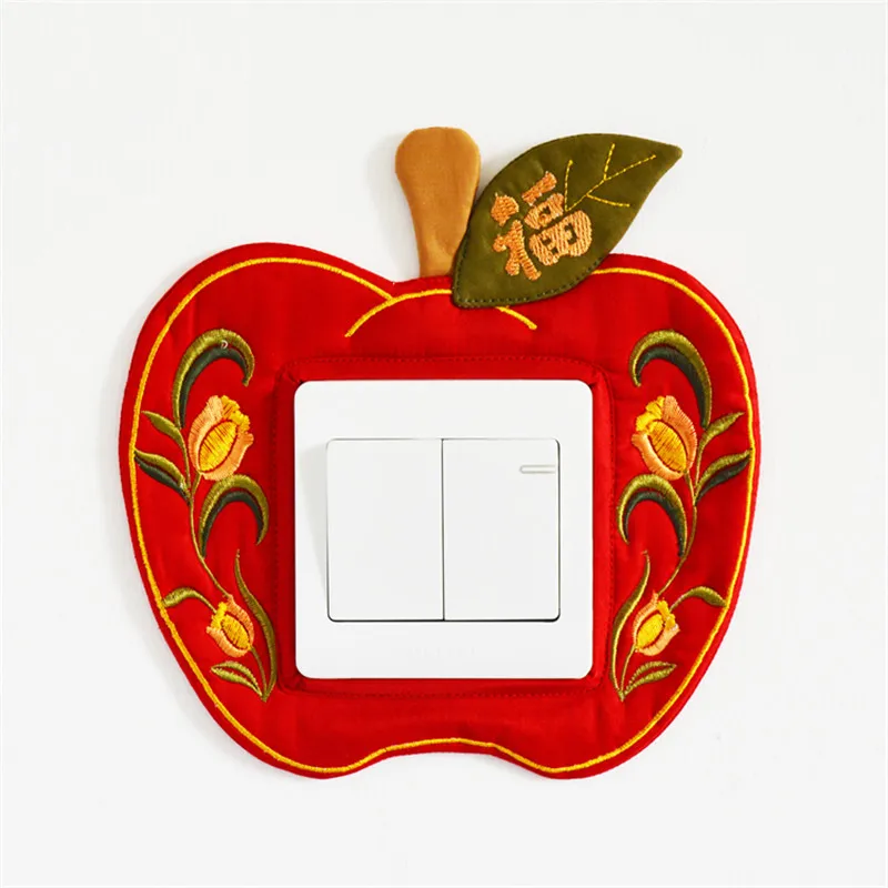 1pc Creative Light Switch Stickers Socket Stickers Cute Handmade Cloth