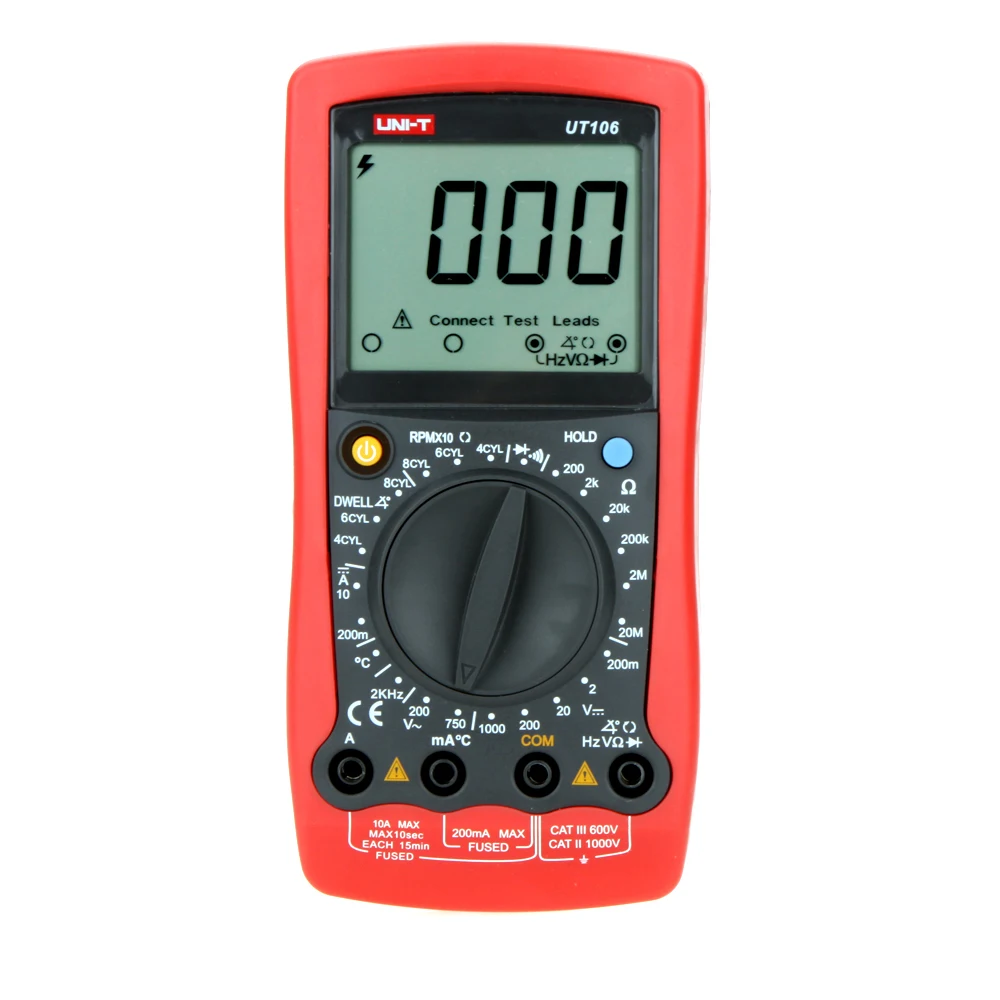 

UNI-T UT106 Handheld Manual Range Automotive Multimeter Temperature & Frequency Measurement