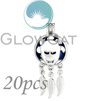

20x Devil Dream Catcher Beads Cage Essential Oil Diffuser Pearl Cage Locket Pendant KK922