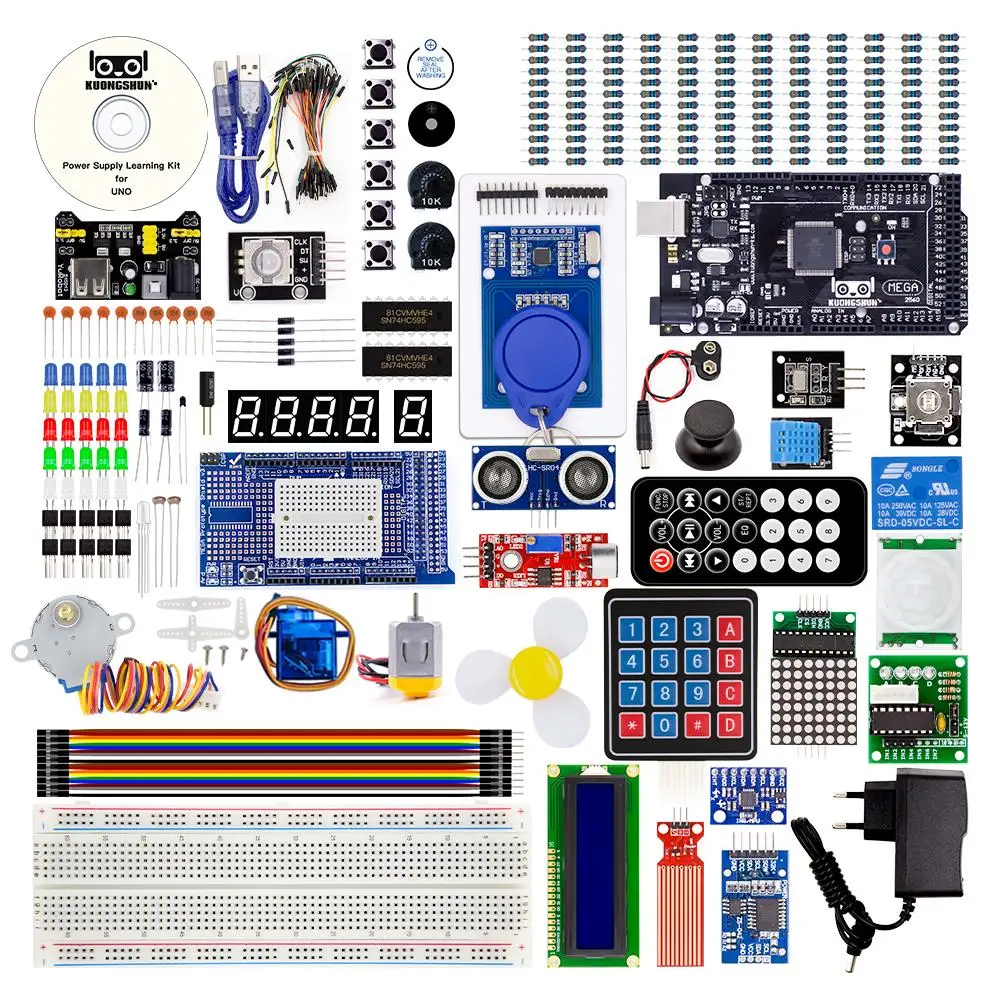 Мега 2560 проект EL-KIT-008 Arduino самый полный конечный стартовый набор ж/учебник для Arduino UNO комплект