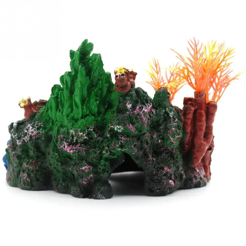 Красочный аквариум с видом на горы, украшение для аквариума, скрывающаяся пещера, коралловый риф, ракушка, украшение для аквариума, Новинка