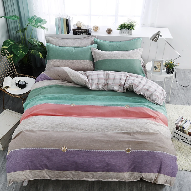 

Modern Color Mosaic Pattern 4Pc Bedding Sets Polyester fiber Duvet Cover Set Bed Sheet Set Pillowcase Queen King 5 Size Bedlinen