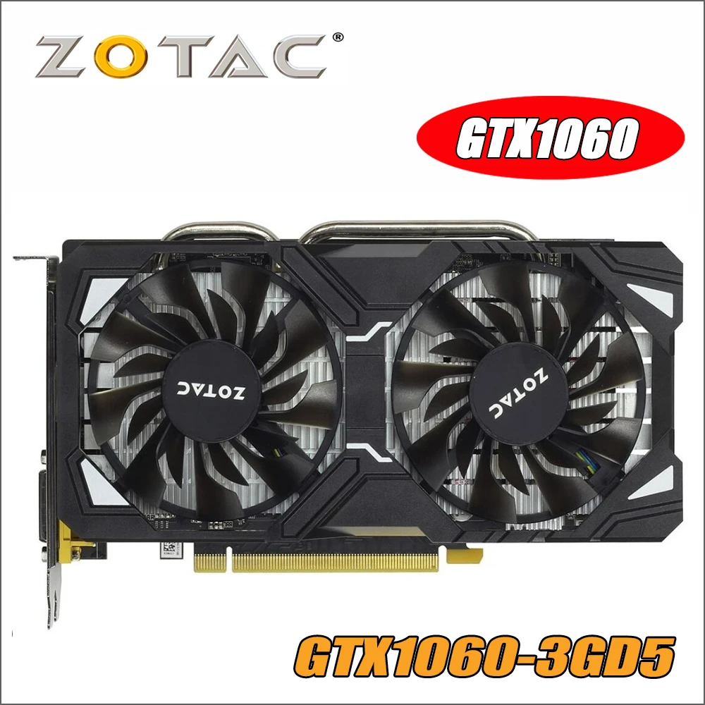 

Original ZOTAC Video Card GPU GTX 1060 3GB 192Bit GDDR5 Graphics Cards Map for nVIDIA GeForce GTX1060 3GD5