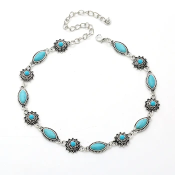 

2018Collar Choker Silver Necklace necklaceset jewelry for women Fashion Vintage Ethnic style Bohemia real sonteBeads neck woman