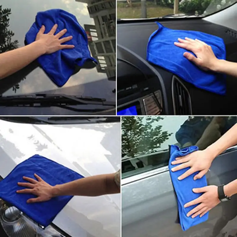 25*25 см 5 шт./1 шт. микрофибра для чистки авто мягкая ткань для мытья полотенце пылезащитный синий мягкий абсорбирующий тряпка для мытья автомобиля автоуход