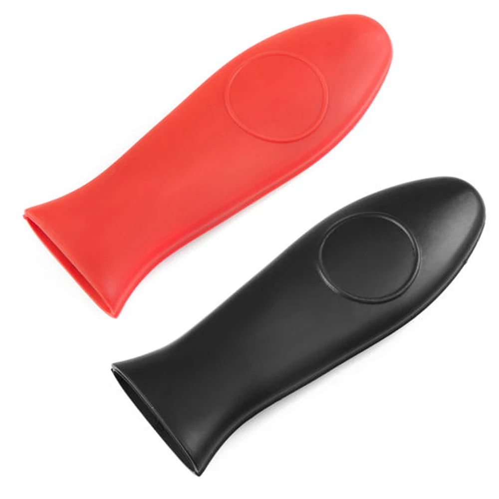 Black Red Silicone Pot Handle Sets Of Insulation Cover Kitchen Utensils