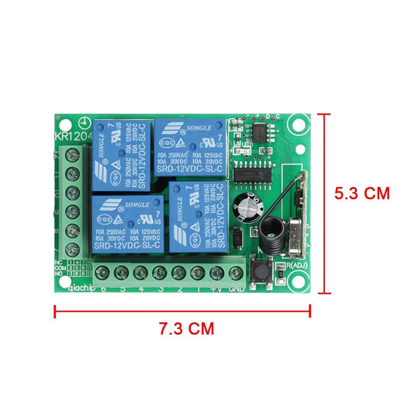 QIACHIP 433 Mhz DC 12 V 4 CH Универсальный Беспроводной кнопку обучения RF реле дистанционного Управление коммутатора приемник дистанционного Управление модуль Diy