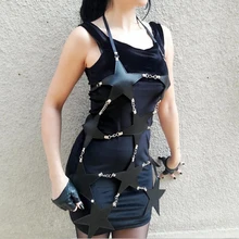 Кожаные ремни пентаграмма Подвязки Пояс для чулок набор ремни для сексуального нижнего белья боди бондаж одежда подтяжки БДСМ фетиш женщин