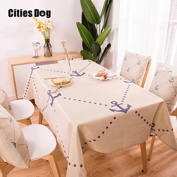 

Tropical Plants Printed Patterns Table Cloth Cotton Linen Dining Decorated Mediterranean style can wash the tablecloth