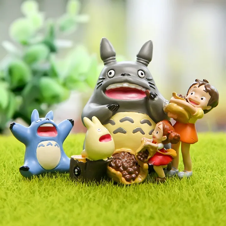 Япония стиль смолы Хаяо Миядзаки синяя фигурка totoro маленькие украшения Настольные горшечные украшения сада ремесла миниатюры подарки